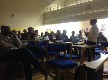Magda delivering human rights awareness session